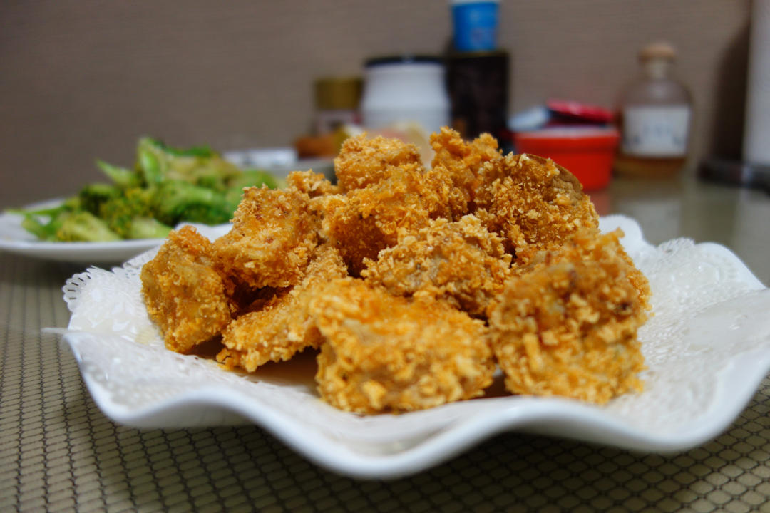 杏鲍菇版素鸡米花