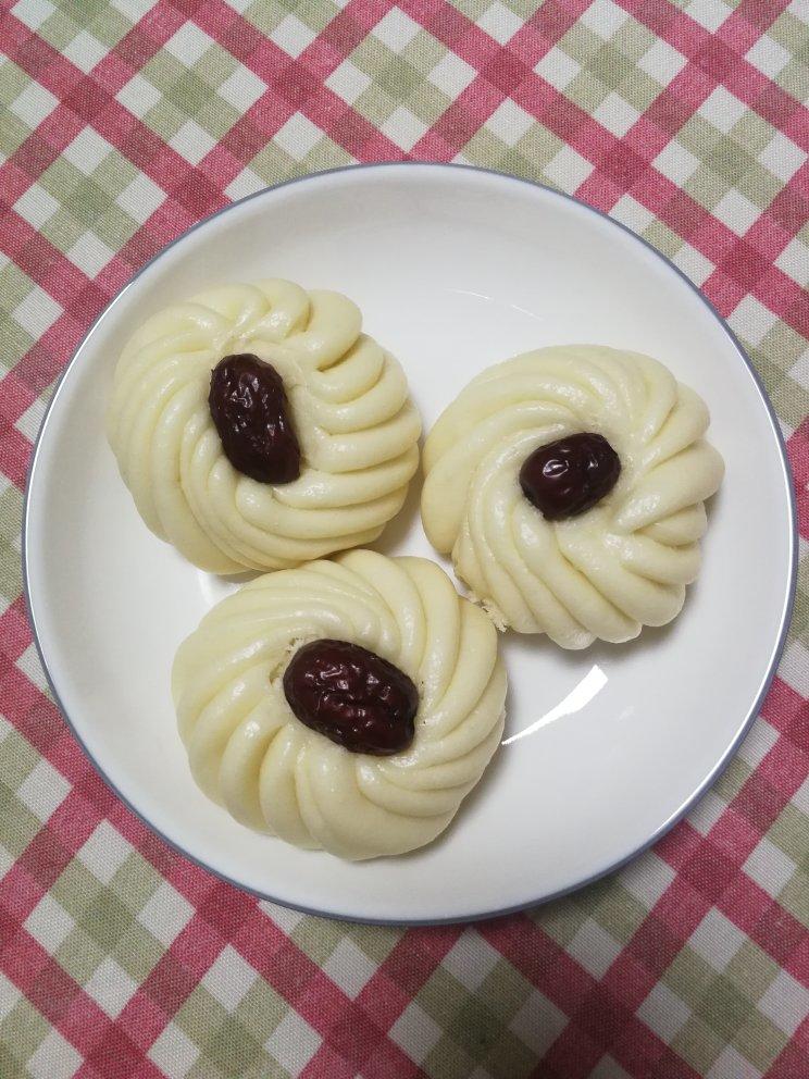 小熊妈妈熊妈做的枣花馒头 造型馒头 好看又好吃 附细节视频详解