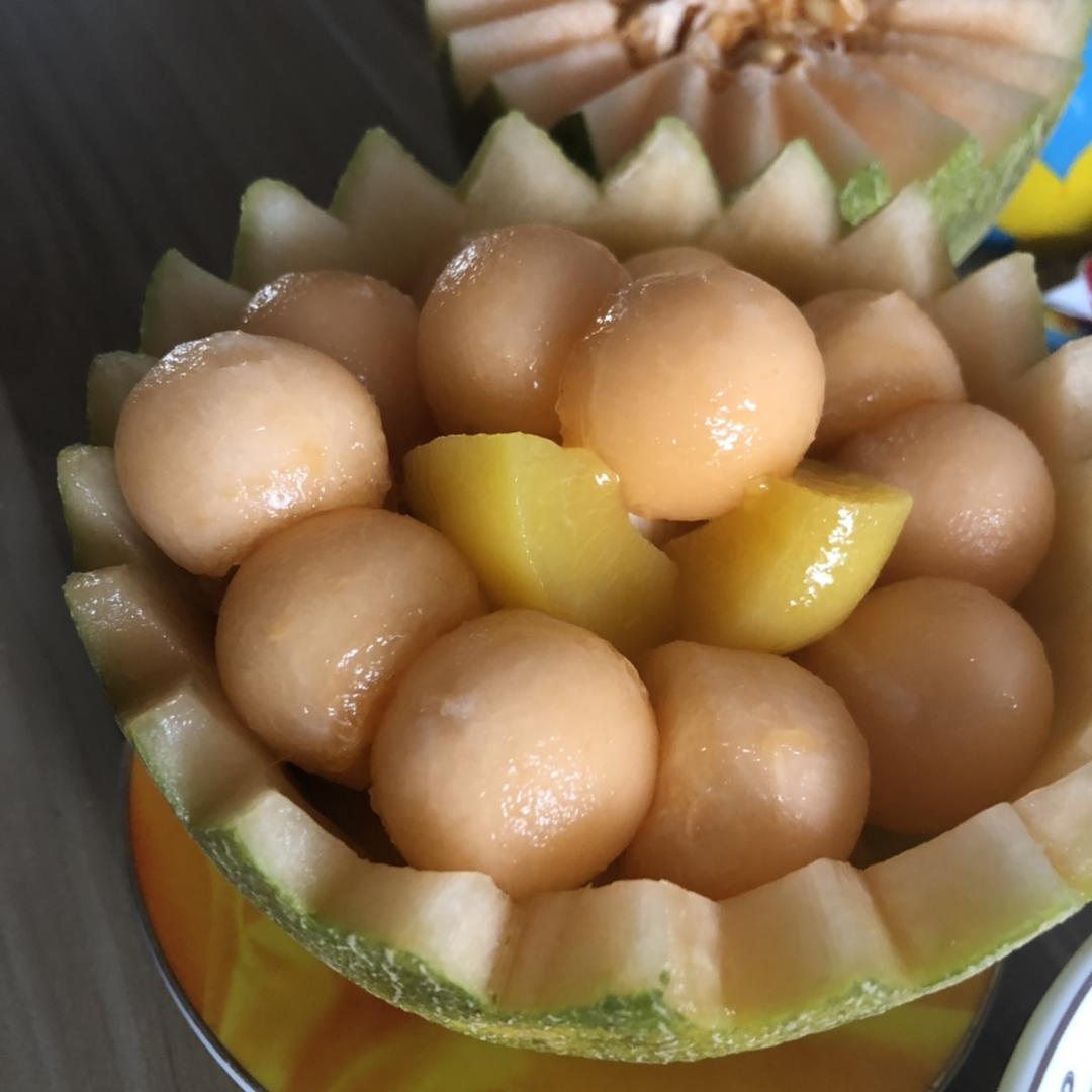 哈密瓜水果拼盘