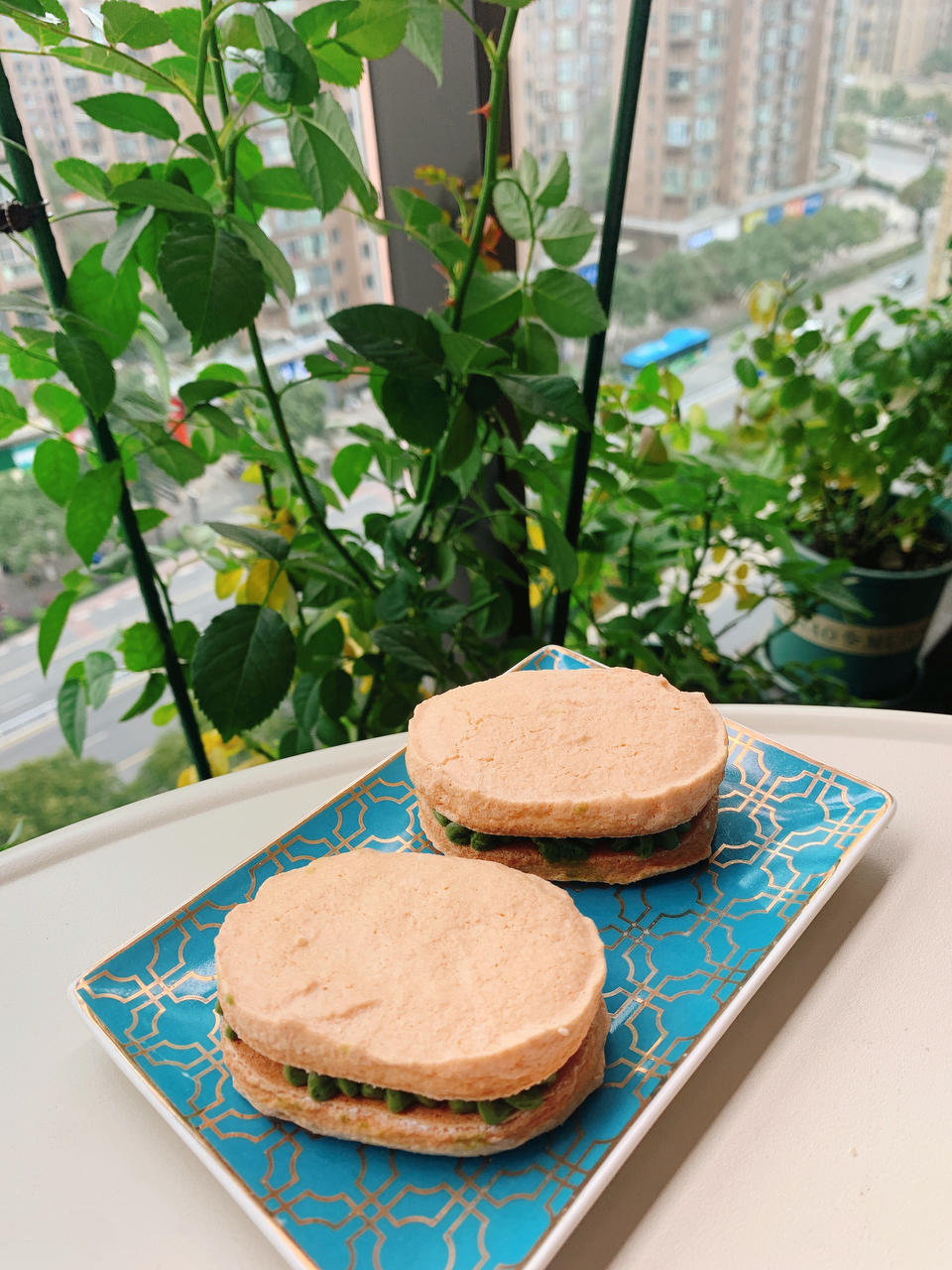 抹茶草莓夹馅达克瓦兹