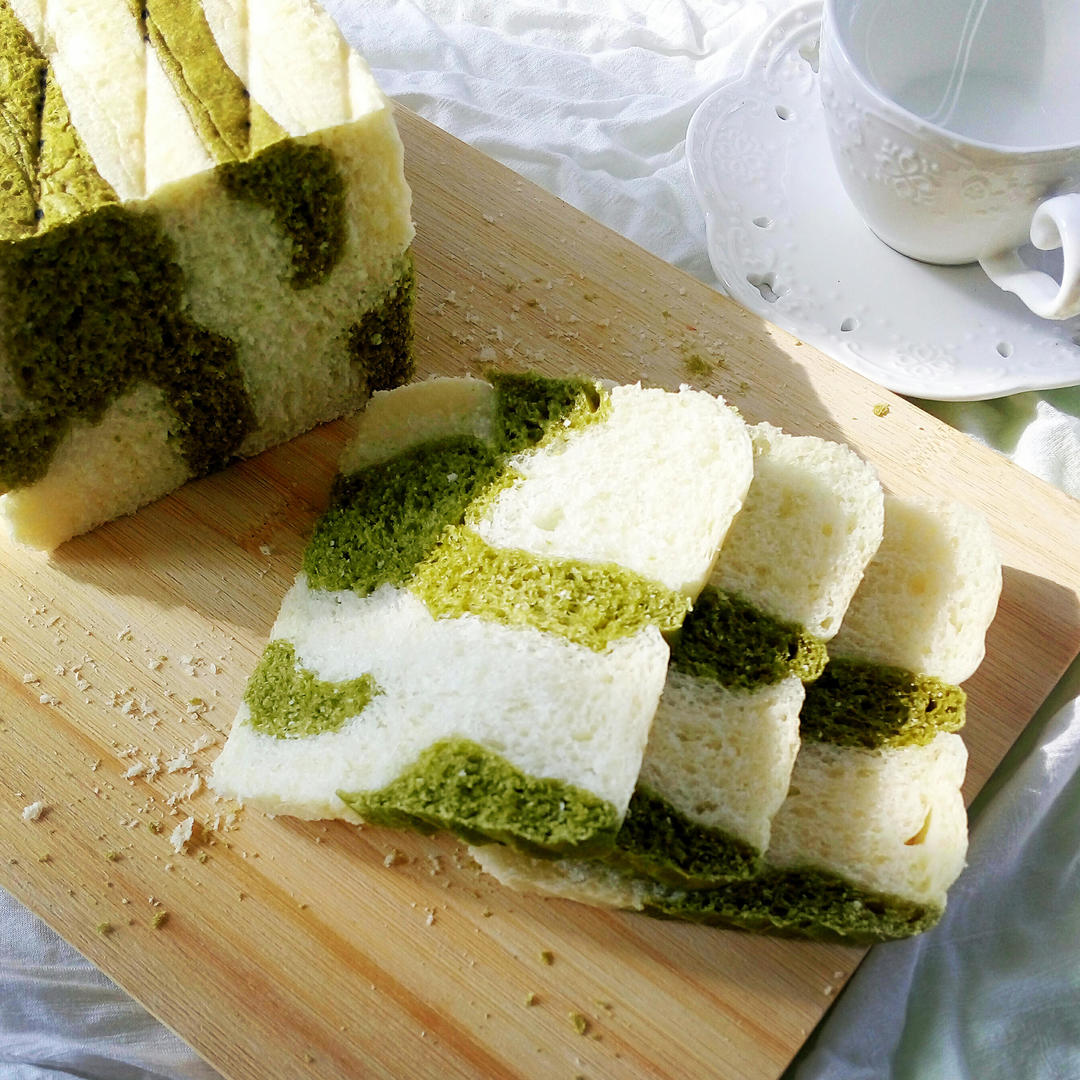 抹茶双色土司 超软 奶油土司的做法