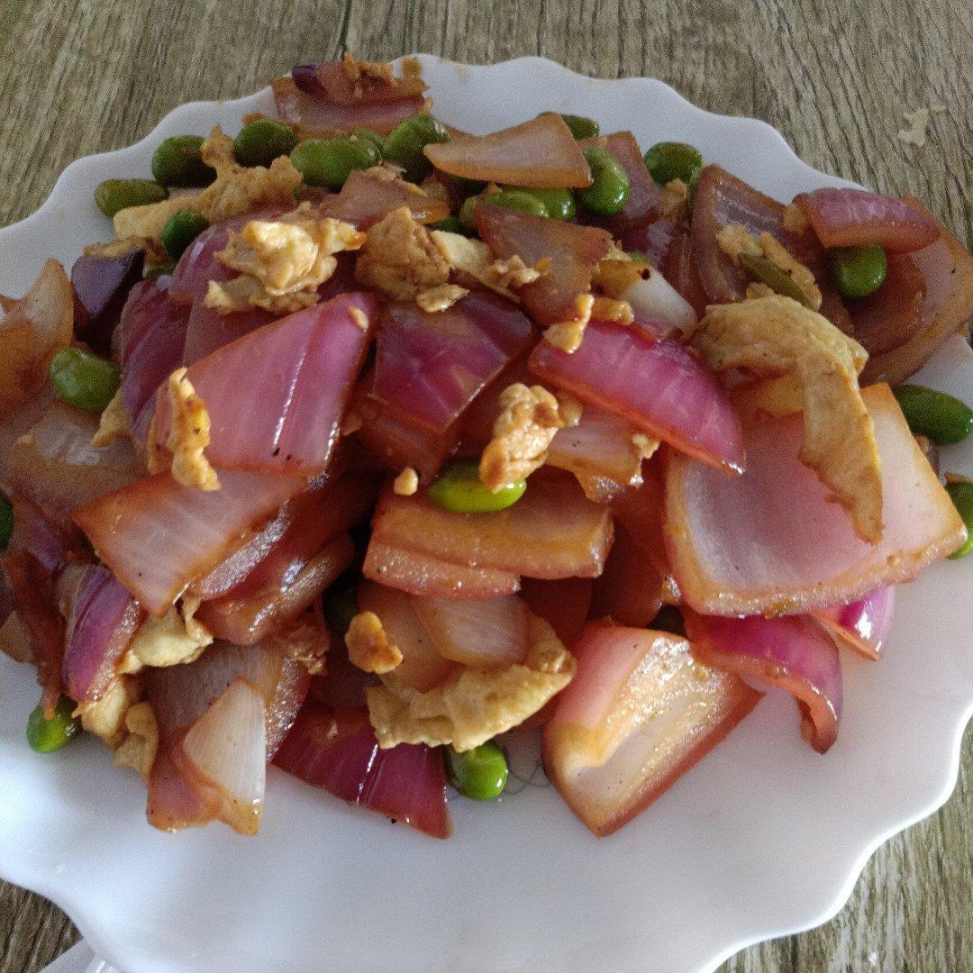 洋葱毛豆炒鸡蛋