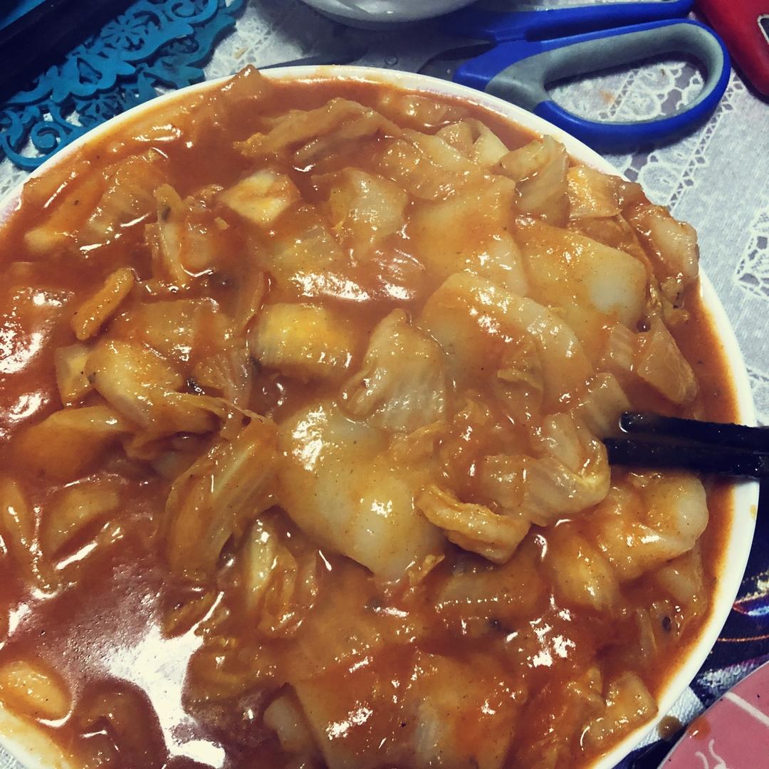 辣白菜炒年糕