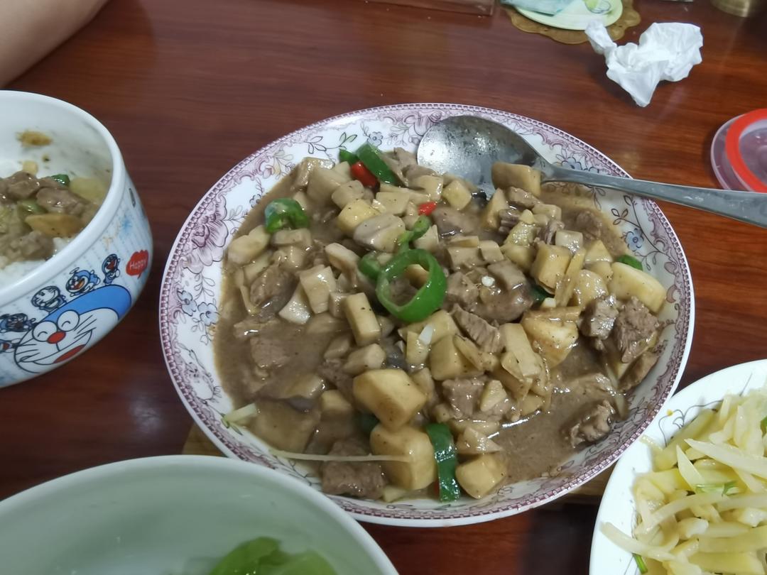 家常菜~杏鲍菇烧牛肉粒