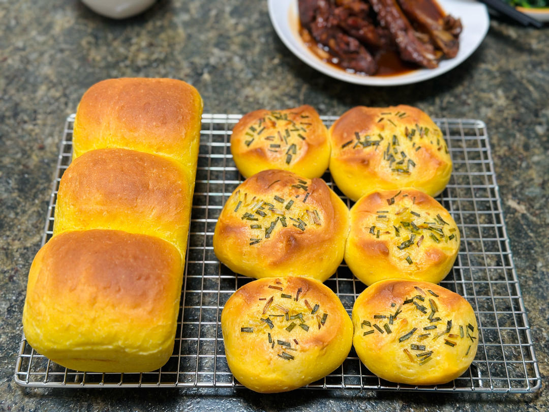 超软超香的【双重南瓜吐司】