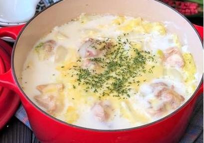 芝士风味鸡肉炖白菜