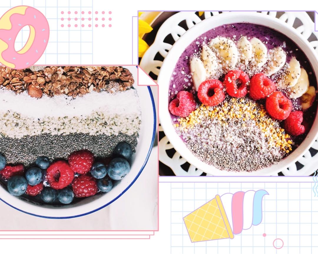Acai Bowl (///ω///) 莓果奶昔smoothie 冰淇淋🍦替代品 夏季甜品 抗氧化的做法
