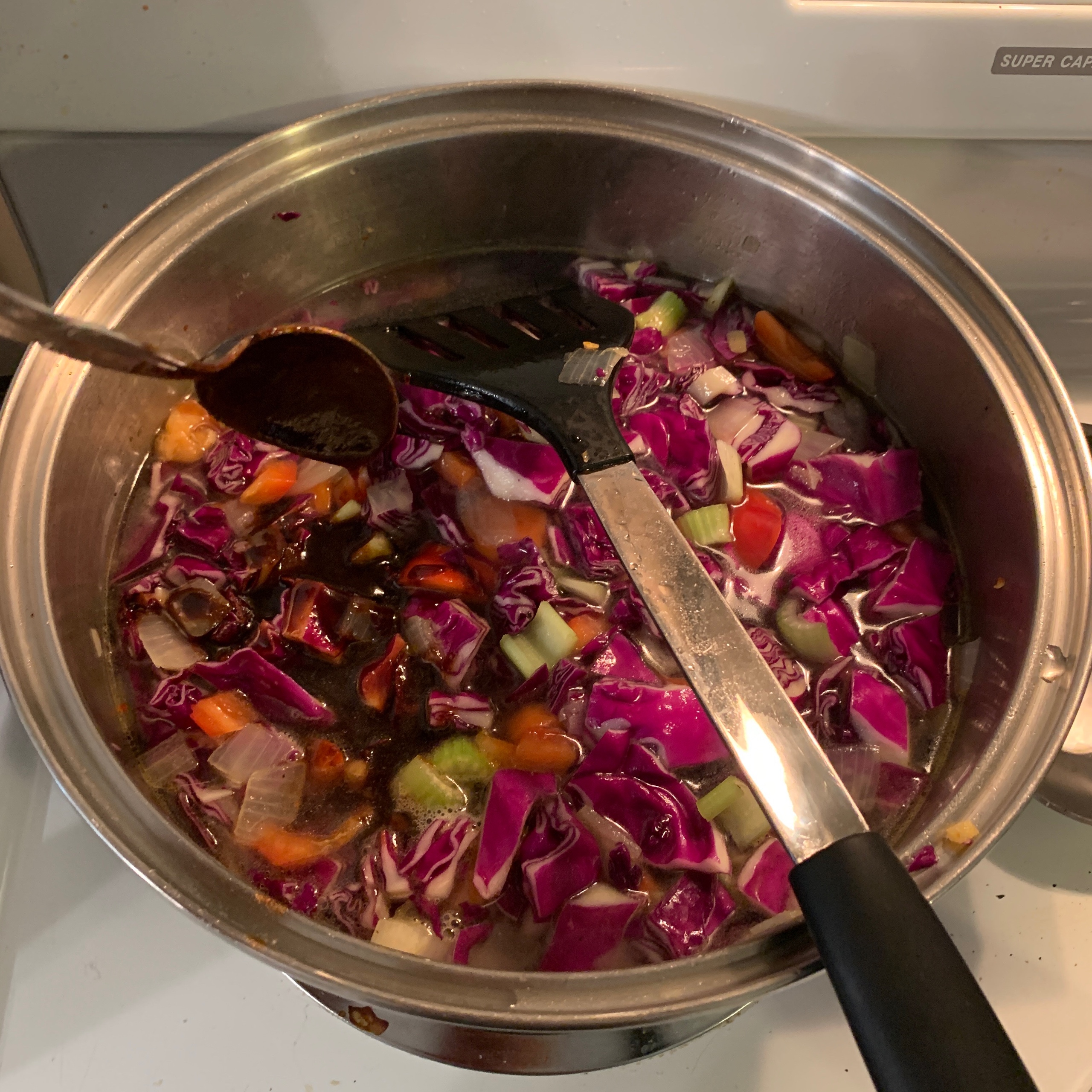 酸辣紫甘蓝汤+空气炸锅豆腐的做法 步骤5