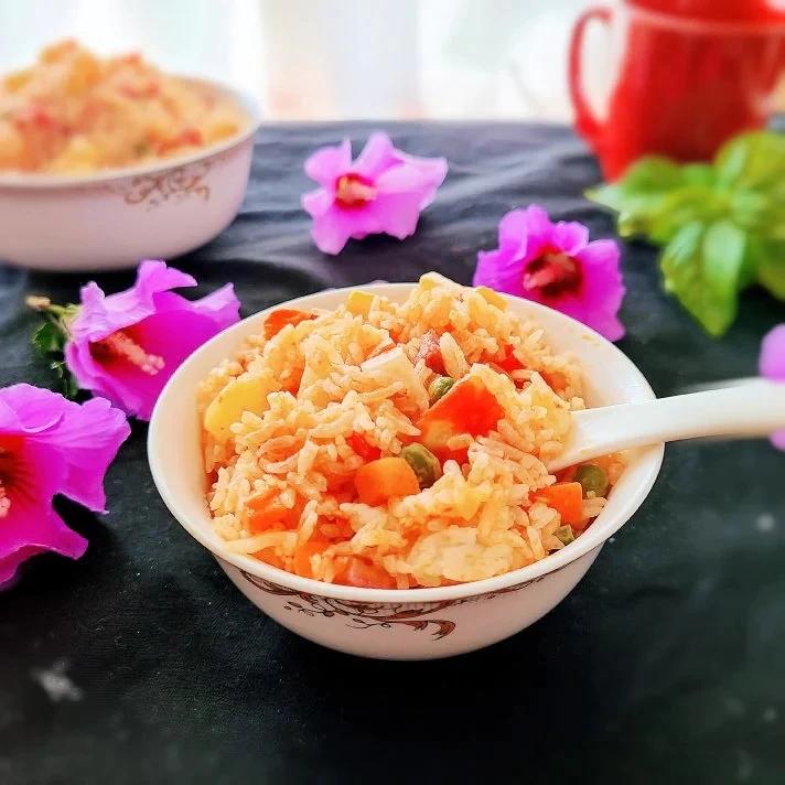 有菜有肉有主食🍅番茄焖饭【松下分体式饭煲】