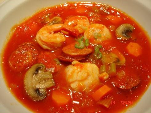 西班牙香肠番茄海鲜汤的做法