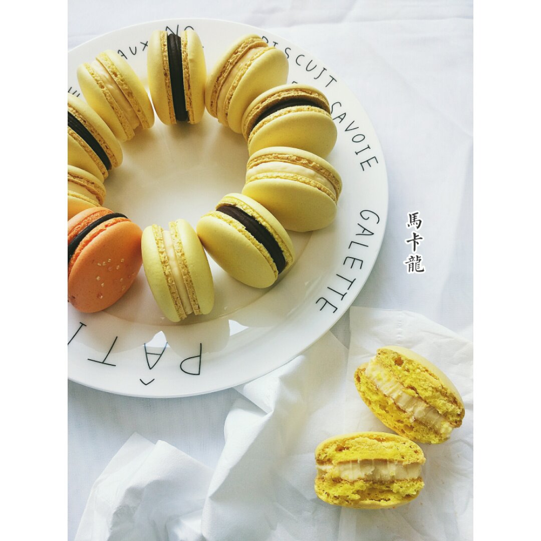 kame小龟宝贝做的马卡龙夹馅之柠檬英式奶油霜