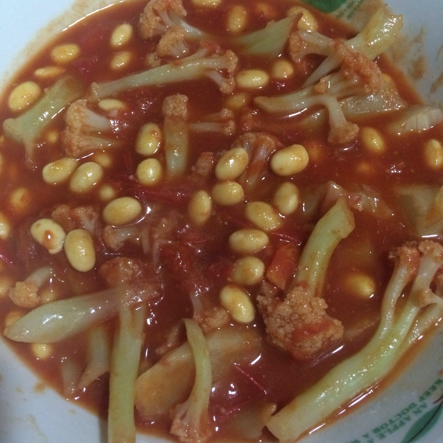 西红柿焗黄豆