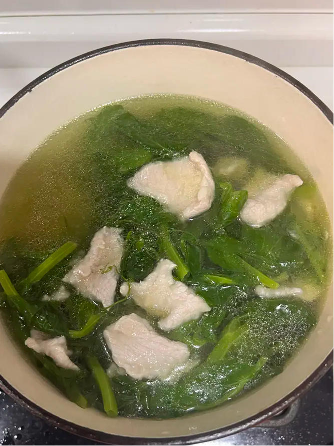 豌豆尖滑肉汤，汤不浑肉不脱浆的方法