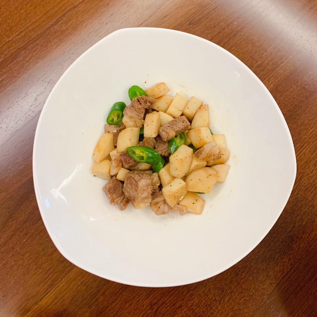 黑椒杏鲍菇牛肉粒