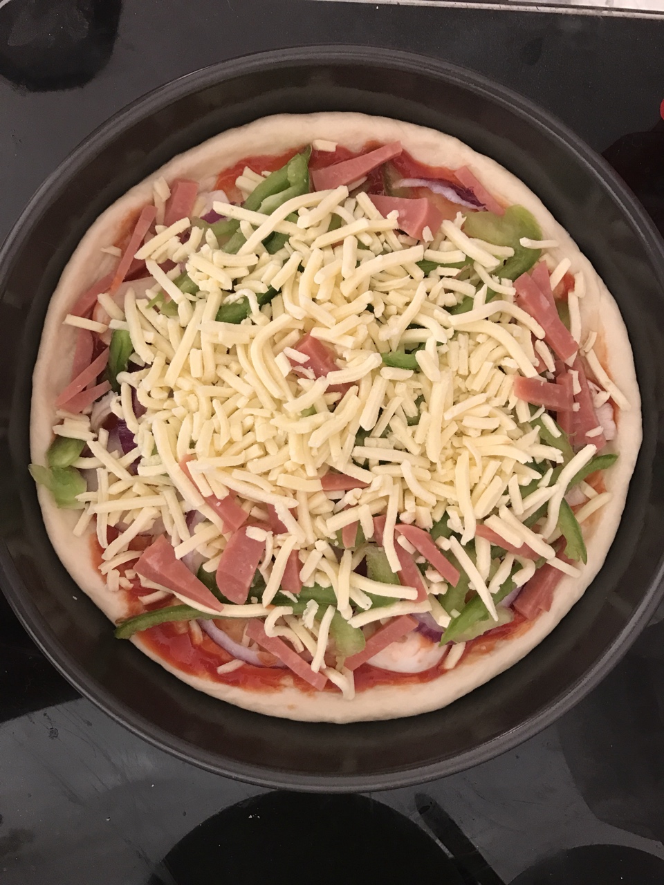 8寸火腿披萨制作的做法 步骤4