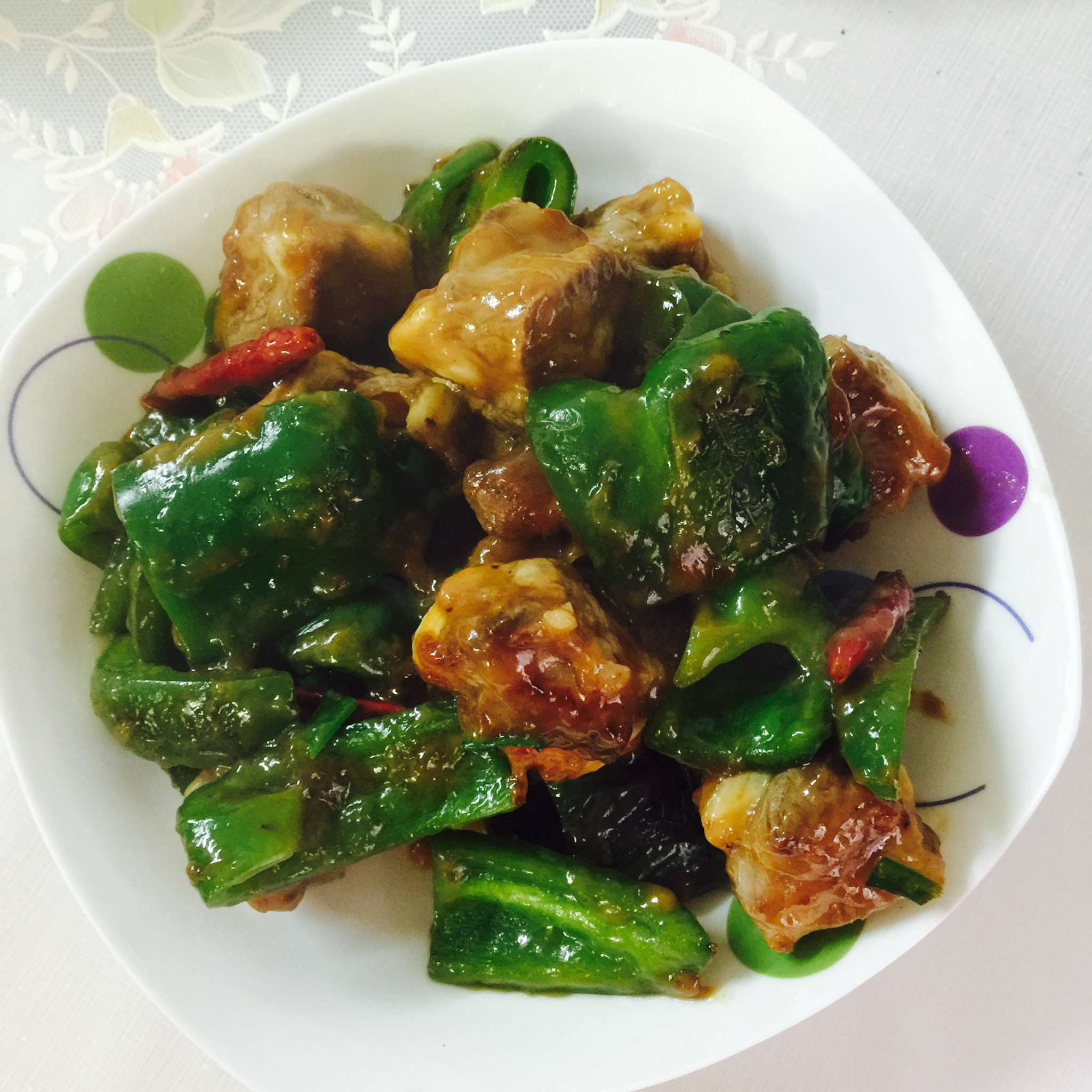 双椒煎排骨