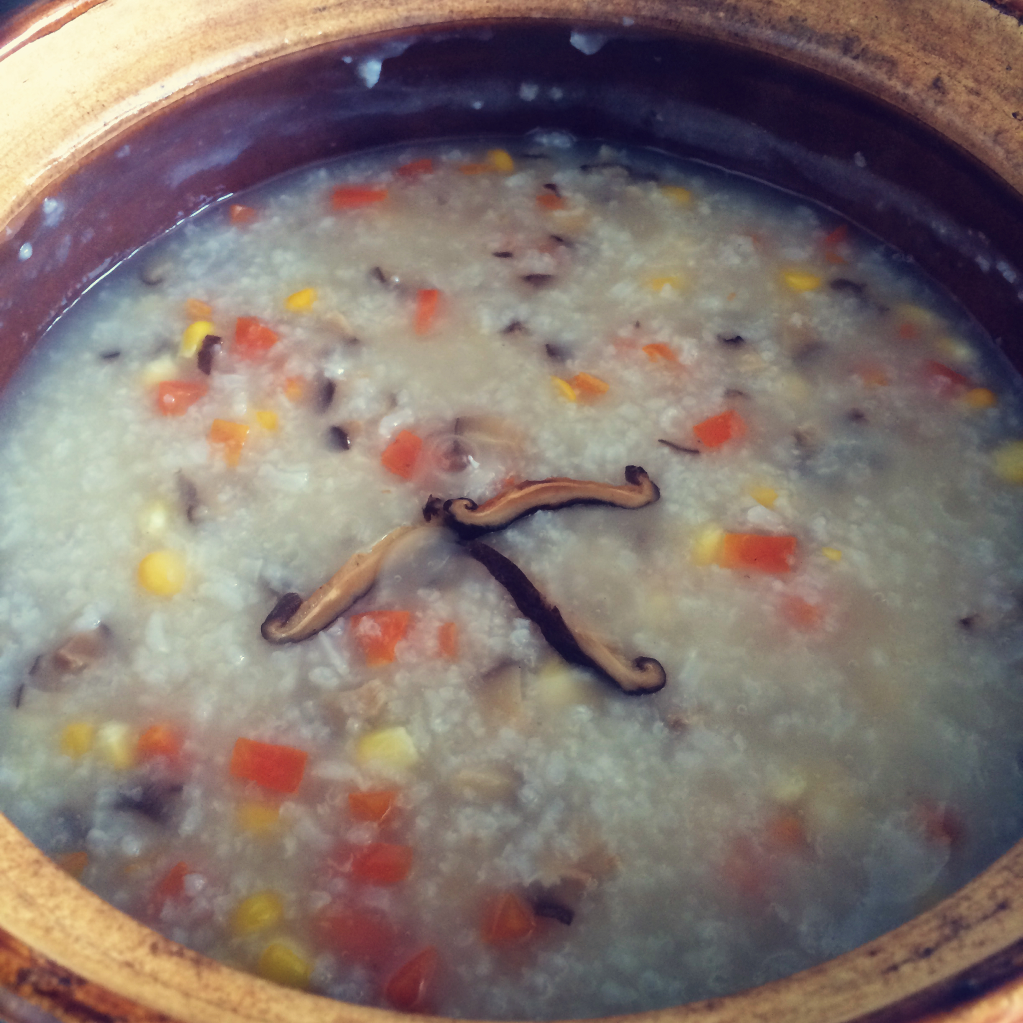玉米胡萝卜香菇粥