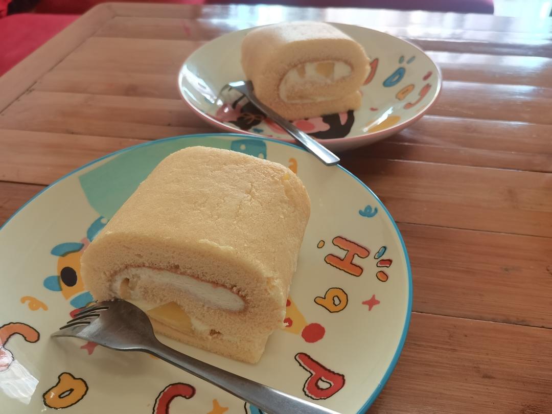 芒果蛋糕卷🥭长帝大白鲸烤箱轻松做正卷毛巾卷🍥不开裂不掉皮