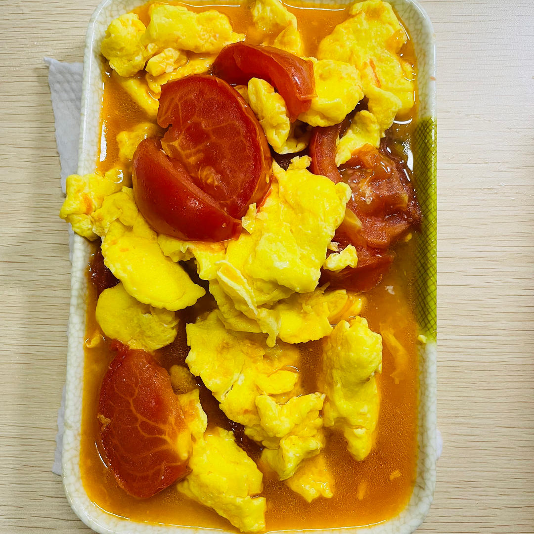 番茄炒鸡蛋（超浓的番茄味）
