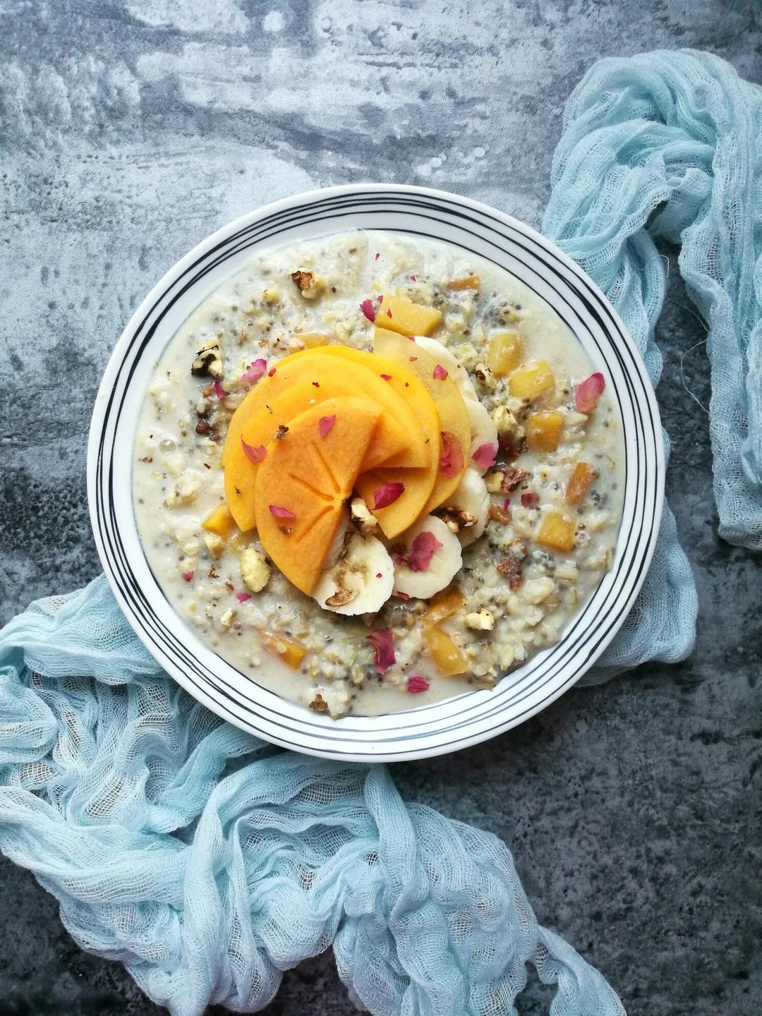 金黄秋日——甜柿钢切燕麦