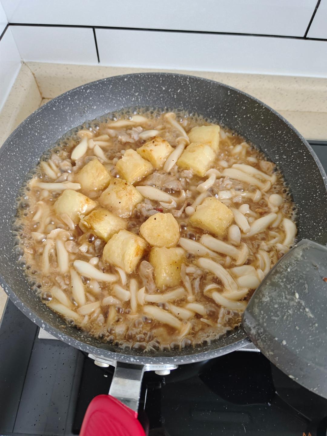 白玉菇炒日本豆腐的做法 步骤8