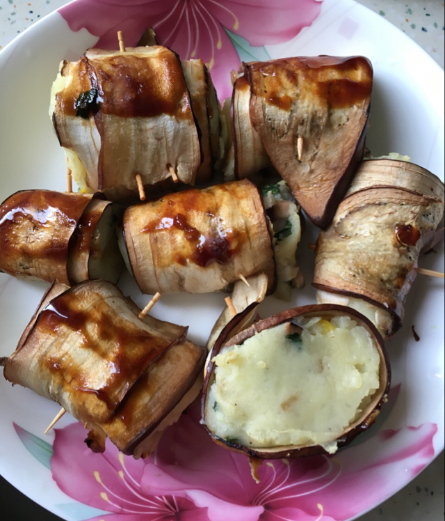 烤土豆泥茄子卷（Mashed Potato and Aubergines Roll)