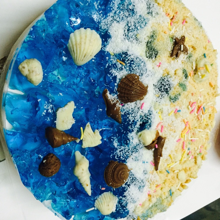 蓝色の海洋酸奶慕斯蛋糕