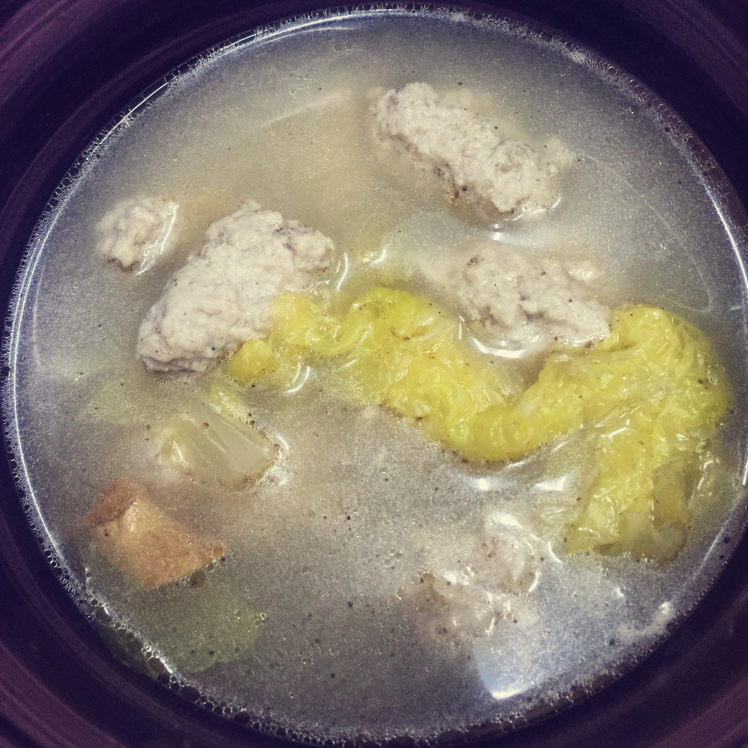 小白菜丸子汤