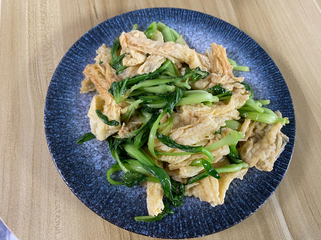 鸡毛菜（小青菜）炒腐皮