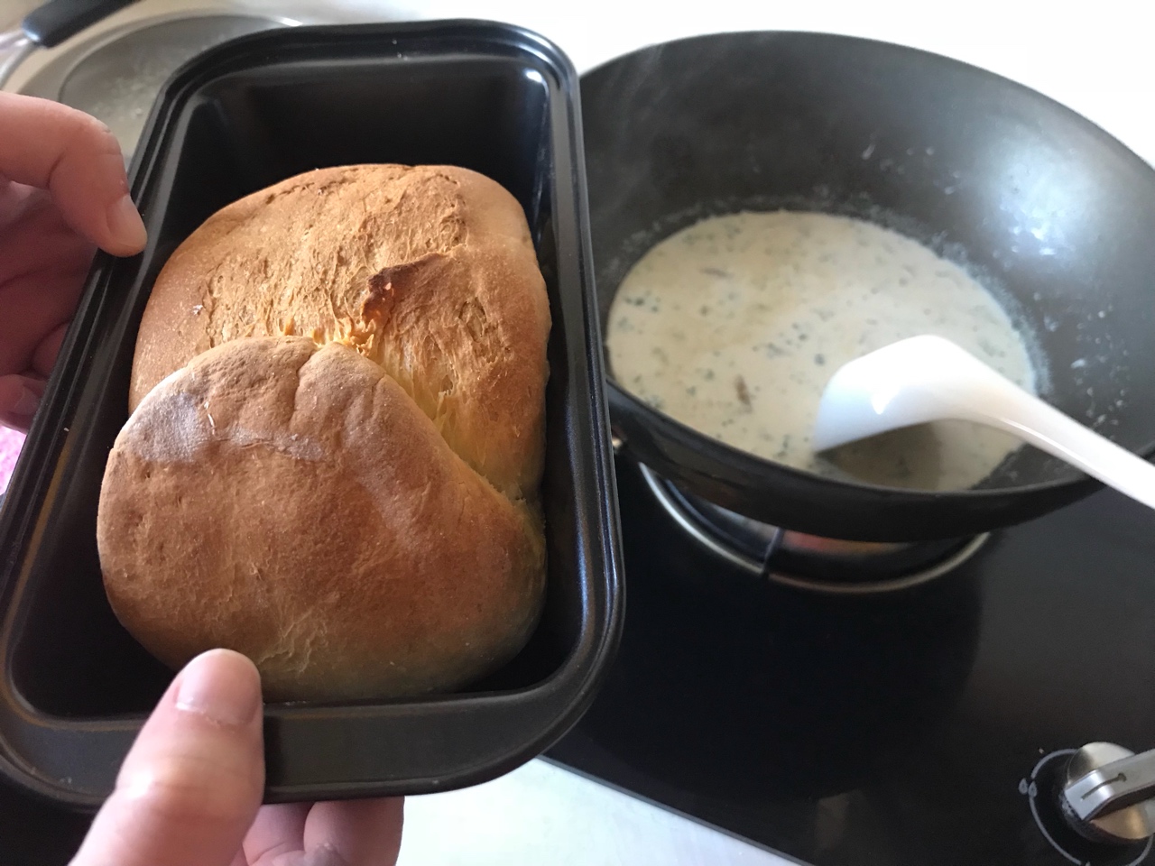 完美早餐——牛奶面包+西兰花浓汤的做法 步骤4