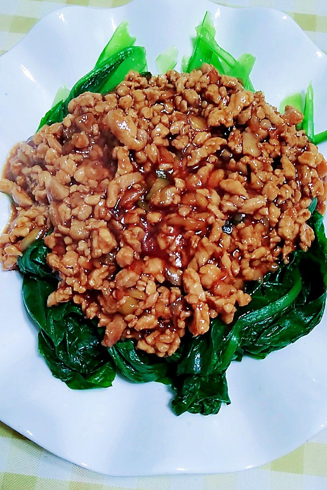 淡然若水wf做的肉末小白菜