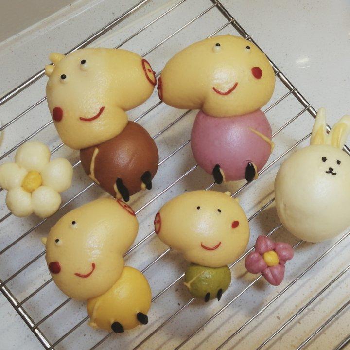 （原创）六一儿童节礼物——小猪佩琪乔治幸福的一家馒头叉烧包