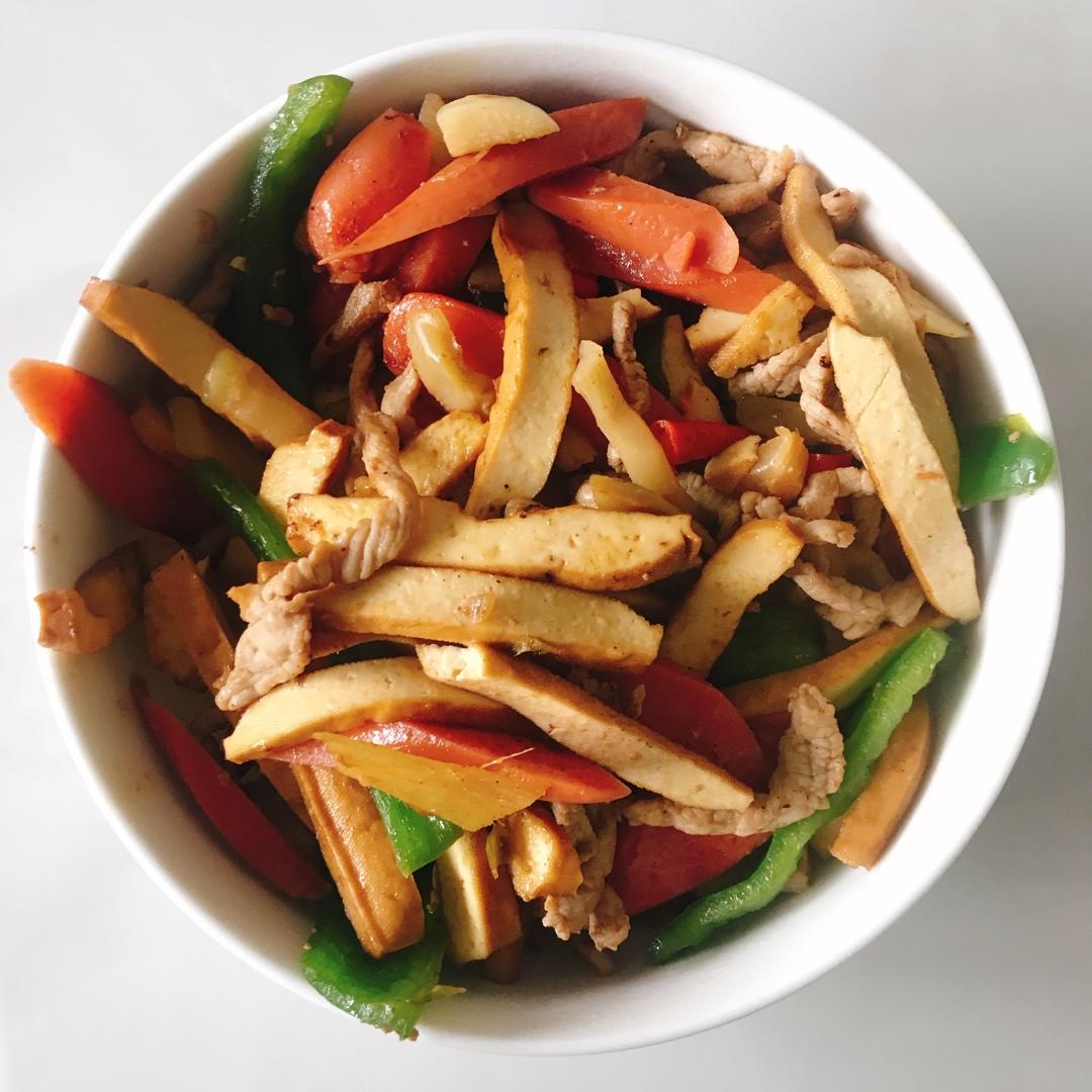 榨菜香干炒肉丝