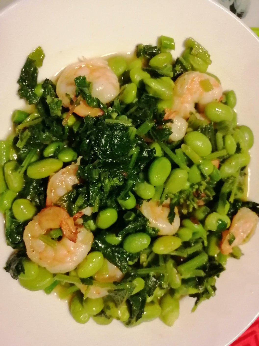 清炒毛豆虾仁