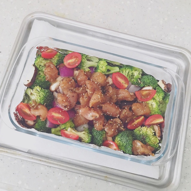 鸡肉杂蔬烧烤