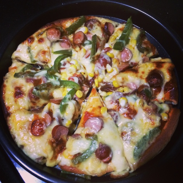 香浓玉米培根披萨