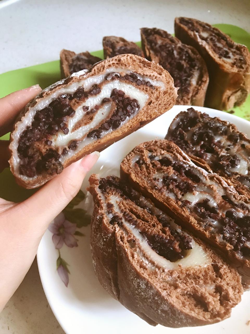 可可麻薯紫米软欧