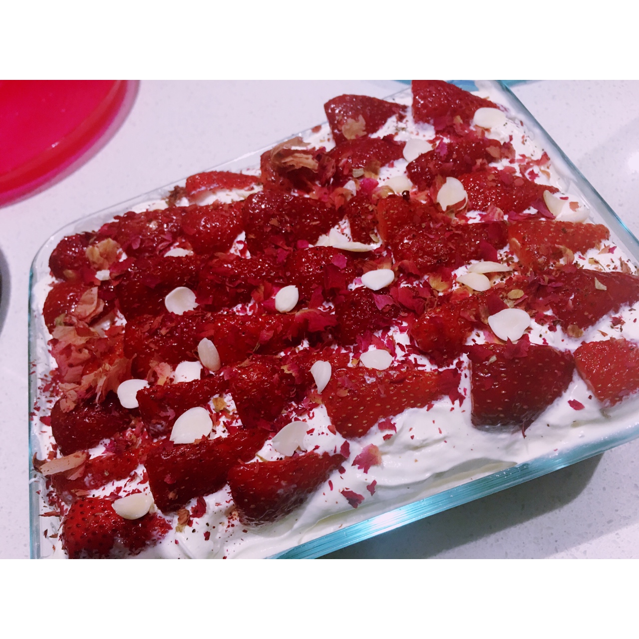西瓜草莓玫瑰蛋糕