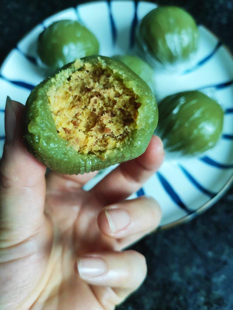 网红宇治抹茶——咸蛋黄肉松青团