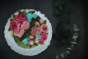 自然系花式蛋糕、韩式豆沙裱花蛋糕（原料配方及方法）的做法 步骤7