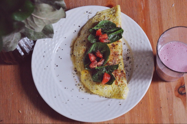 火腿菠菜芝士蛋饼spinach and mozzarella omelette