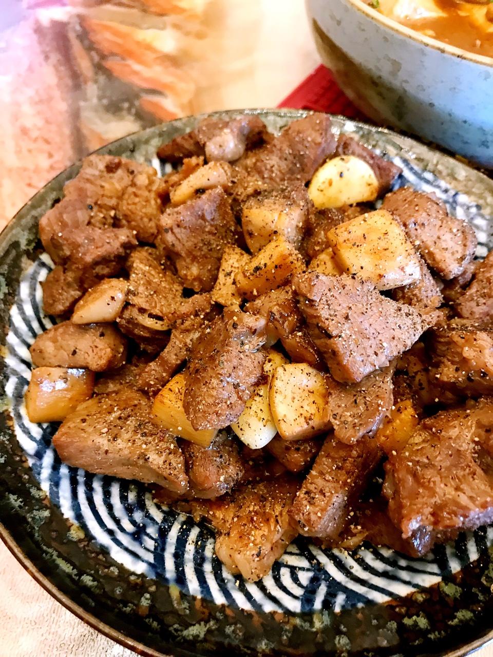 黑胡椒杏鲍菇牛肉粒