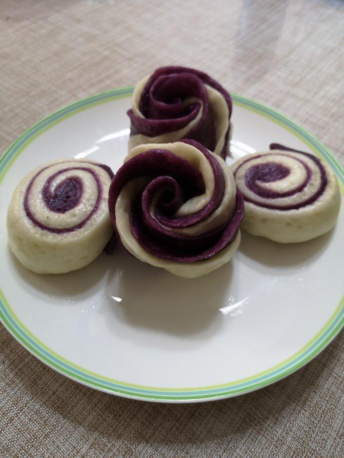 紫薯玫瑰花馒头