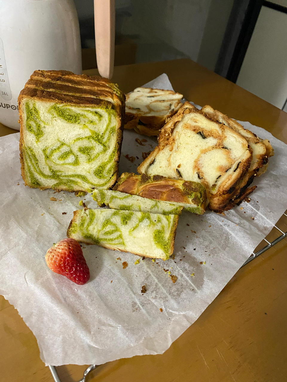 绿色心情---抹茶手撕小吐司