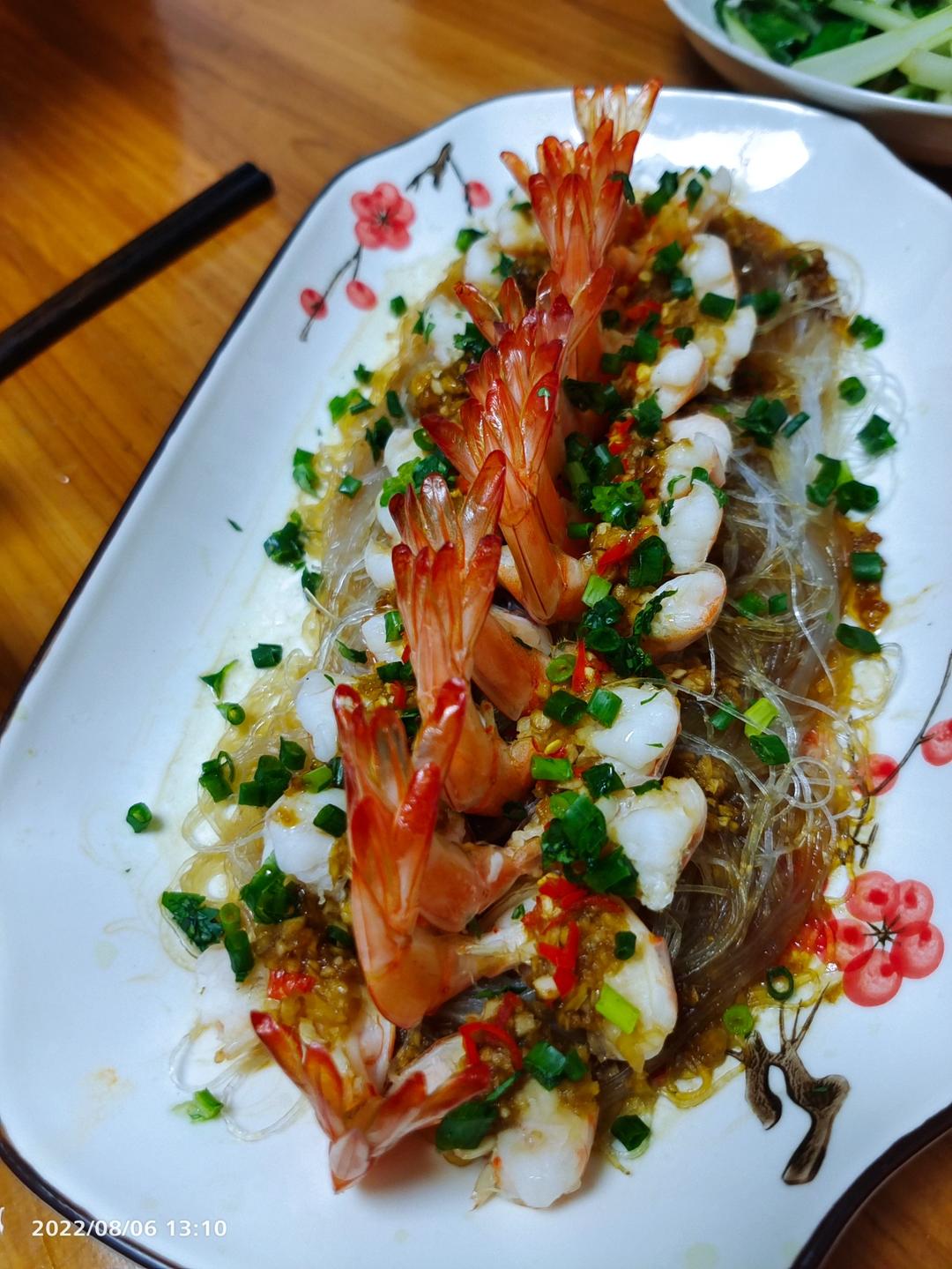 开边虾蒸蒜蓉粉丝