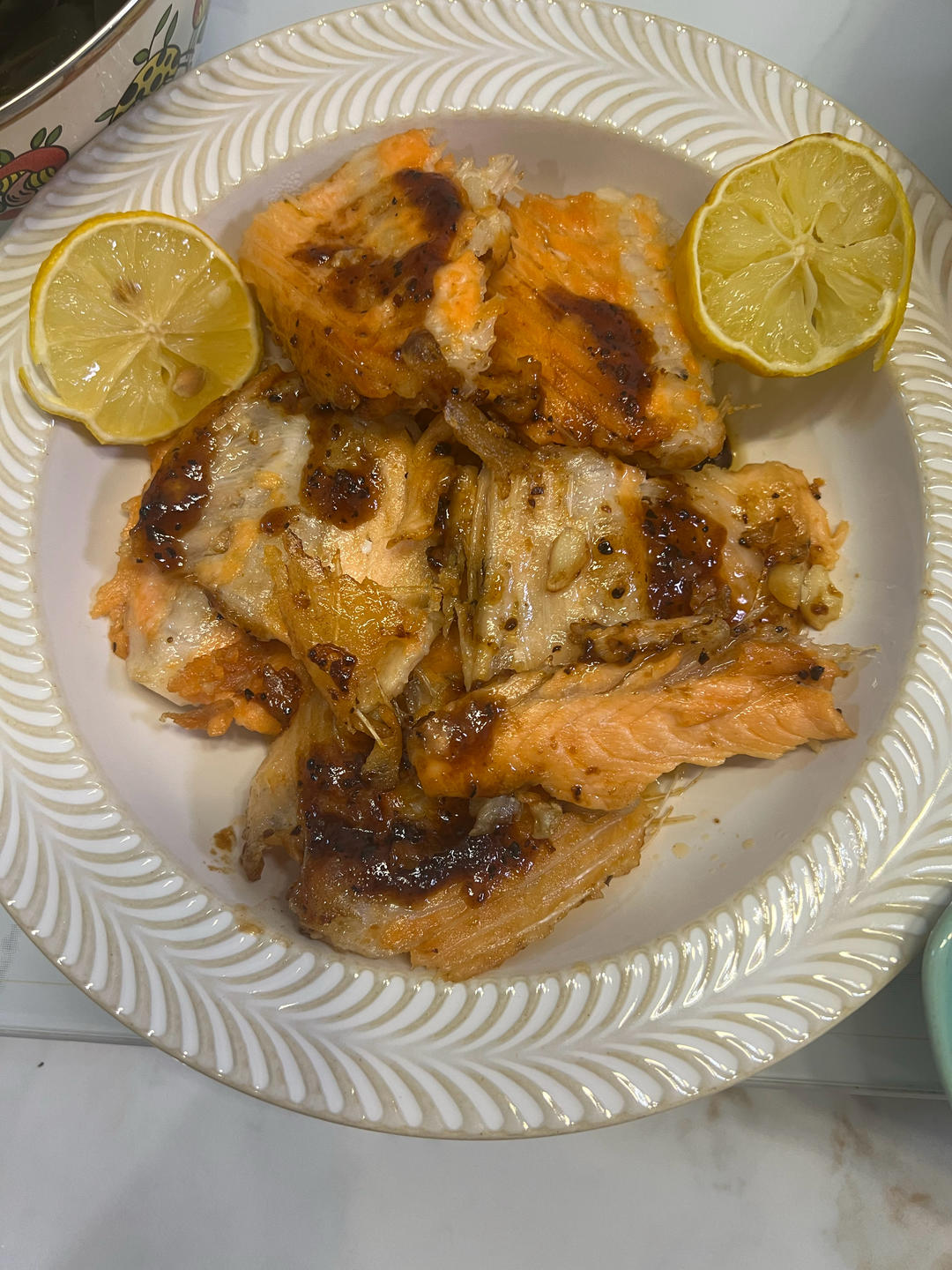 黑胡椒煎三文鱼排