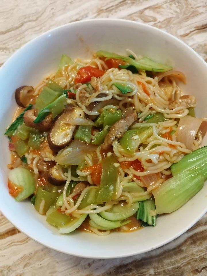 青椒肉丝炝锅面