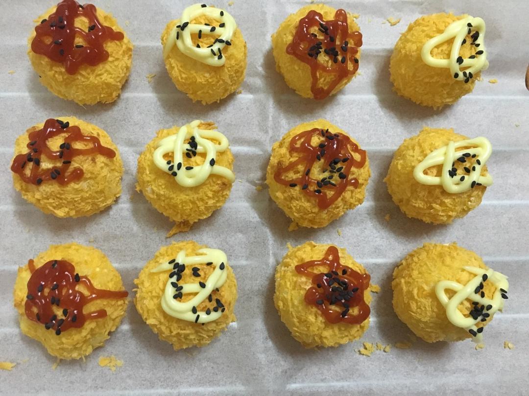 爆浆又拉丝的芝士土豆球！