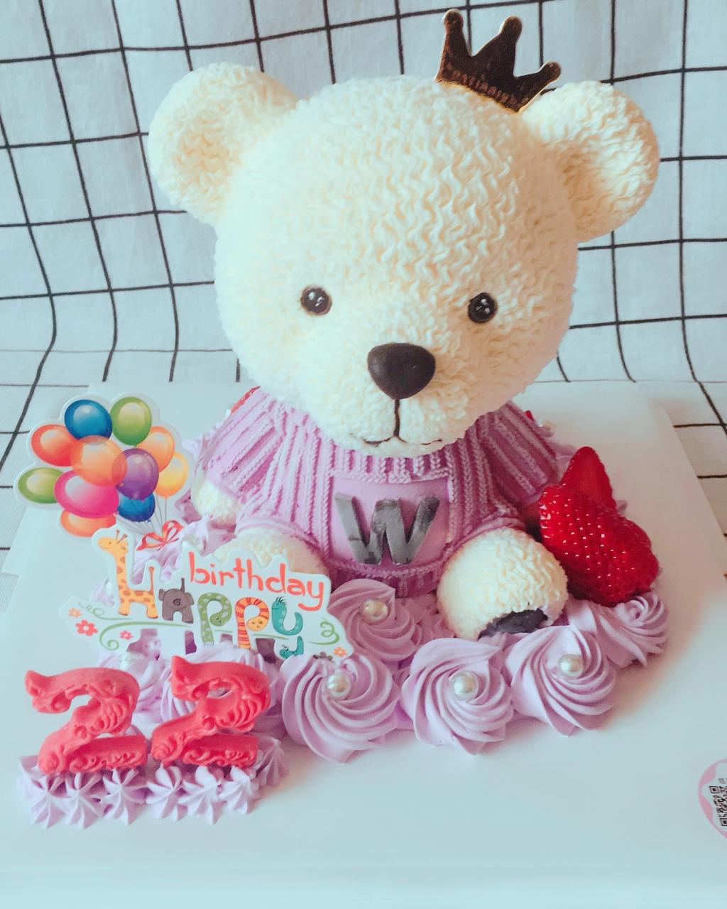 3D立体卡通小熊慕斯蛋糕