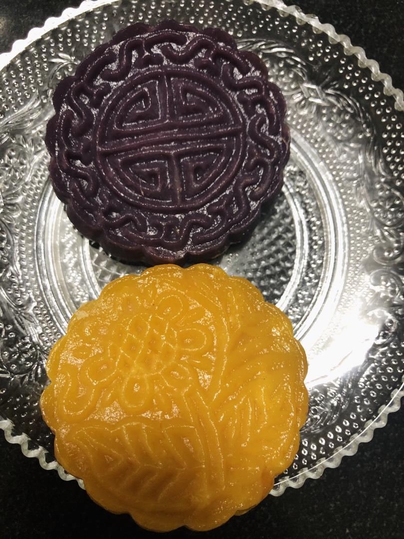 秒杀冰皮月饼的紫薯山药糯米糕